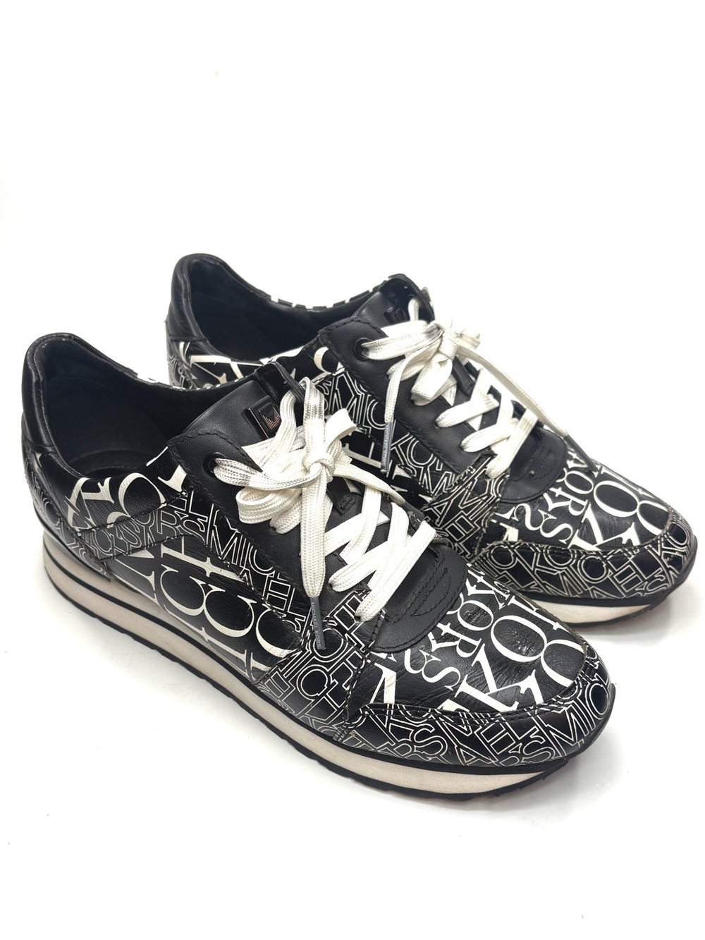 Michael Kors Black and White Logo-Print Men's Sneakers
